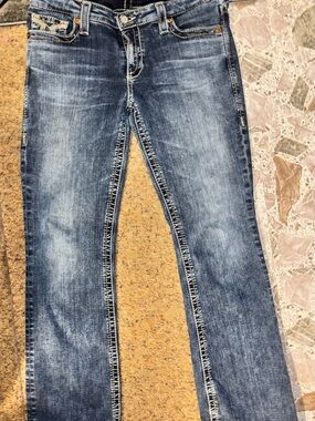 Big Star Women's Blue Boot Cut Jeans with Embroidered Back Pocket
